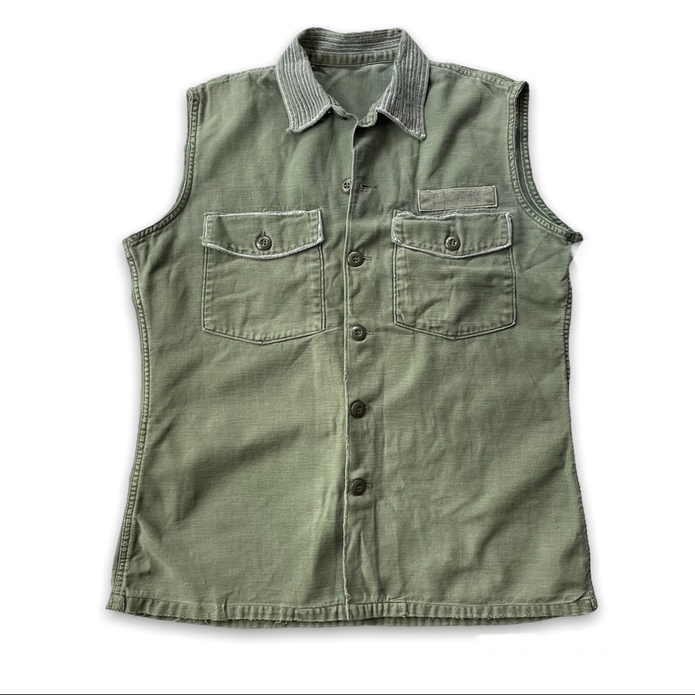 Vintage Army Jacket/Vest with RARE Frog embroidery